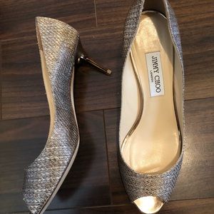 Jimmy Choo Isabel. Champagne Glitter. 41